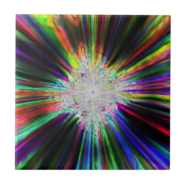 Iridescent Chrome Eleven Ceramic Tile (Front)