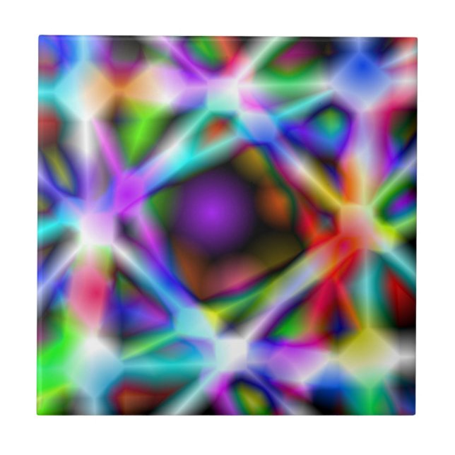 Iridescent Chrome Five Ceramic Tile (Front)