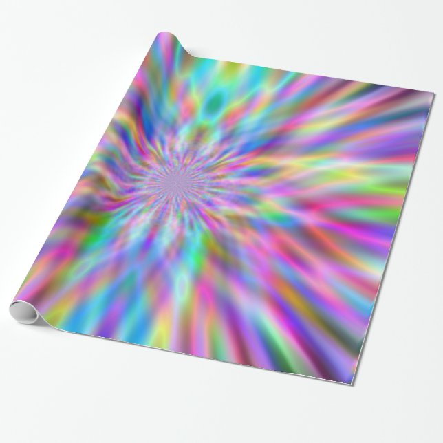 Iridescent Chrome Four Wrapping Paper (Unrolled)