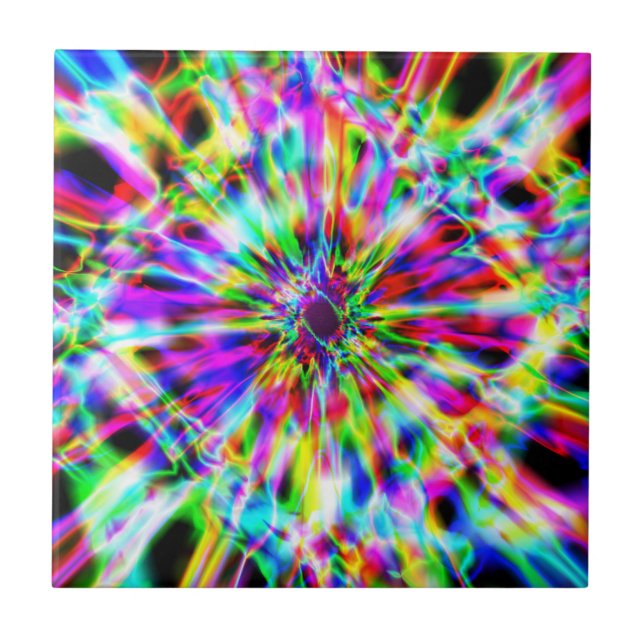 Iridescent Chrome Six Ceramic Tile (Front)