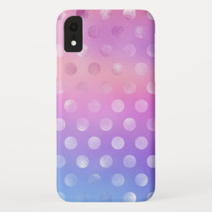 Iridescent Colours with Polka Dots Pattern iPhone XR Case