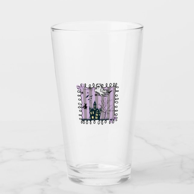 Iridescent Coquette Halloween Glass (Front)