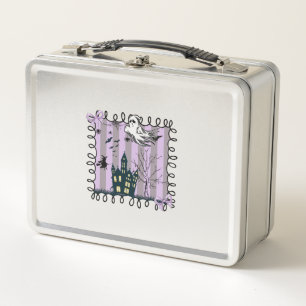 Iridescent Coquette Halloween Metal Lunch Box