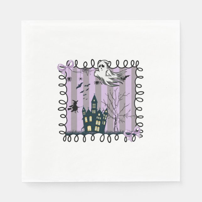 Iridescent Coquette Halloween Napkin (Front)