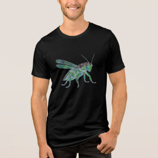 Iridescent Cricket Groovy Geometric Grasshopper Tri-Blend Shirt
