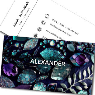 Iridescent Crystal Gemstones, Blue,Teal,Purple Business Card