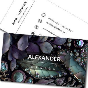 Iridescent Crystal Gemstones, Blue,Teal,Purple Business Card