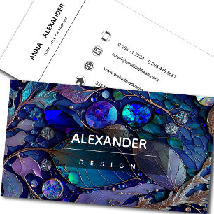 Iridescent Crystal Gemstones, Blue,Teal,Purple Business Card