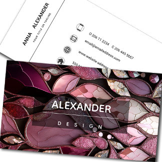 Iridescent Crystal Gemstones, Pink Business Card