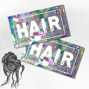 Iridescent Crystal Hair Stylist Business Cards