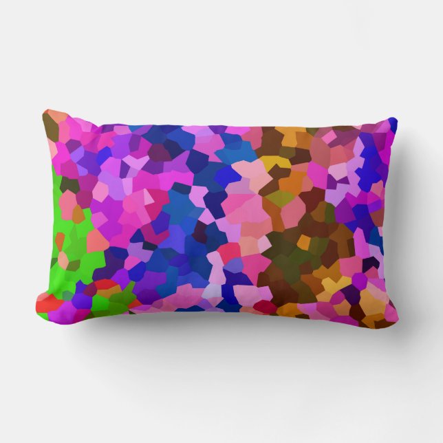 Iridescent Crystalline Abstract Pattern Lumbar Cushion (Front)