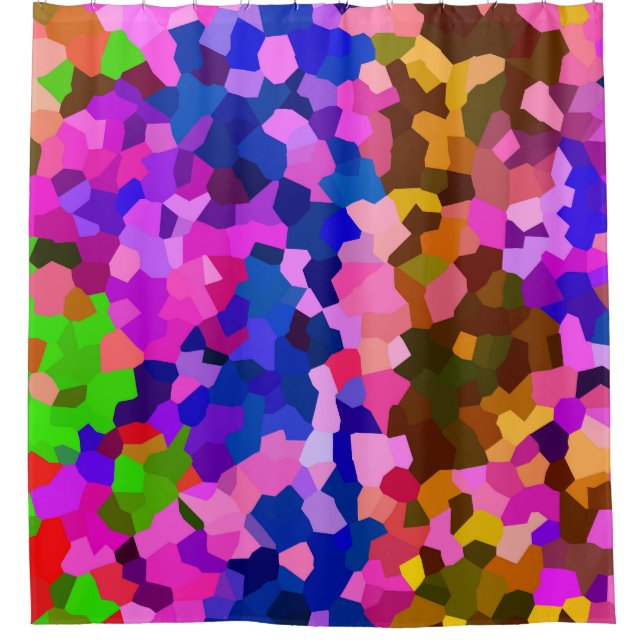 Iridescent Crystalline Abstract Pattern Shower Curtain (Front)