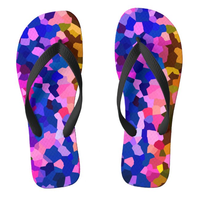 Iridescent Crystalline Abstract Pattern Thongs (Footbed)