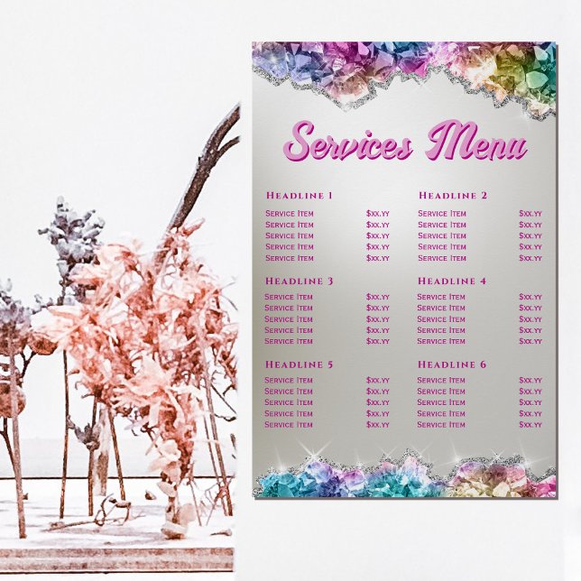 Iridescent Crystals Services Menu Poster (Creator Uploaded)