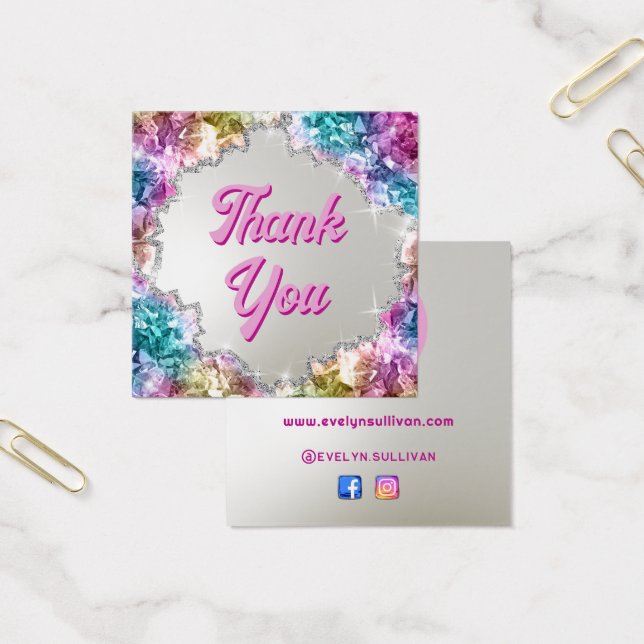 Iridescent crystals thank you package insert (Office)