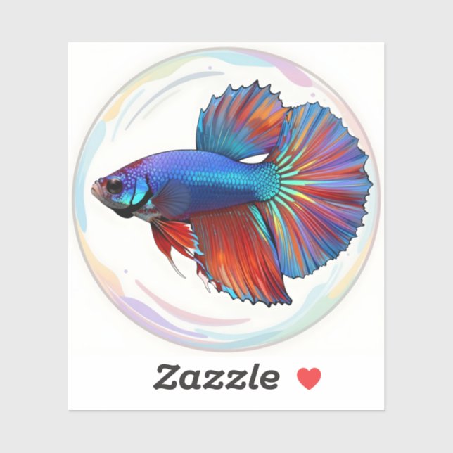 Iridescent Current – Betta Fish Art Square Vinyl (Sheet)