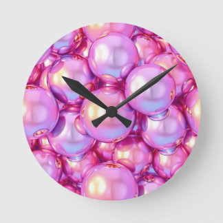 Iridescent Cyber-Bubbles Y2K Clock