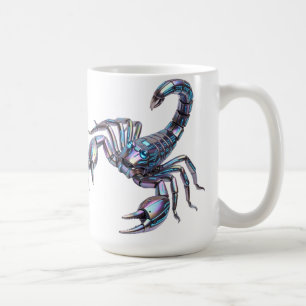 Iridescent Cyber Scorpion Mechanical Art Coffee Mug