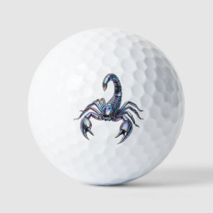 Iridescent Cyber Scorpion Mechanical Art Golf Balls
