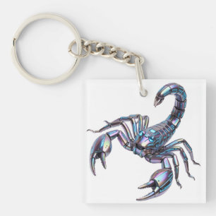 Iridescent Cyber Scorpion Mechanical Art Key Ring