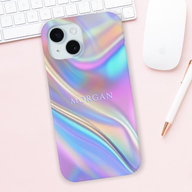 Iridescent Design, Classy White Text Name Case-Mate iPhone Case (Creator Uploaded)