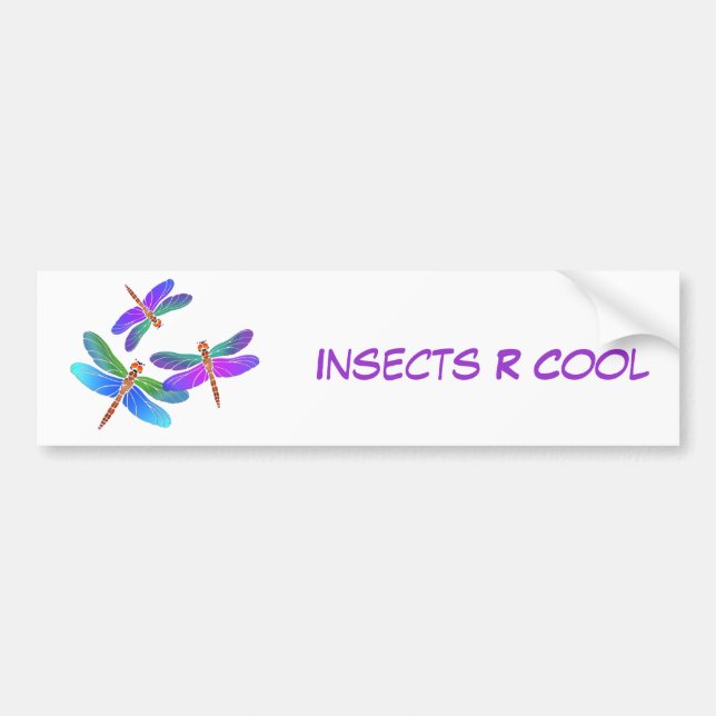 Iridescent Dive Bombing Dragonflies Bumper Sticker (Front)
