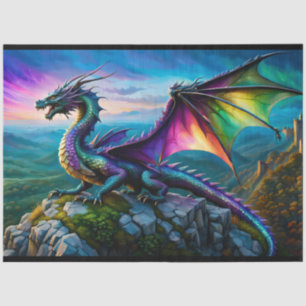 Iridescent Dragon Guards His Land Tissue Paper
