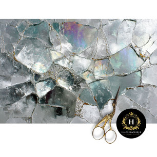 Iridescent Dragon Scale Glass Decoupage Paper