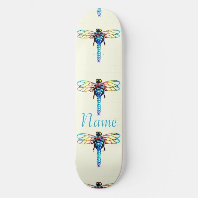 iridescent dragonfly Thunder_Cove Skateboard (Front)