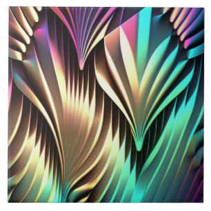Iridescent Effect Art Deco Curves Ceramic Tile