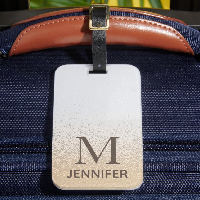 Iridescent Elegant Monogram Personalised Name Luggage Tag (Front Insitu 2)
