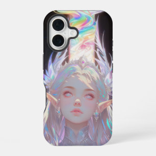 Iridescent Elf Queen with Aurora Crown iPhone 16 Case