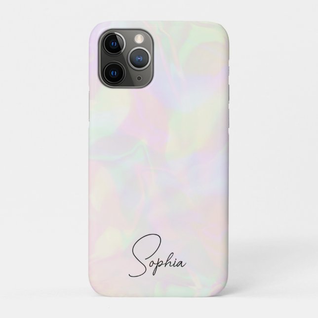 Iridescent Faux Holographic Luxury Feminine Case-Mate iPhone Case (Back)