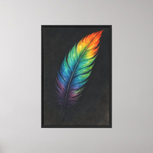 Iridescent Feather Abstract Art Canvas Print