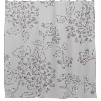 Iridescent Floral Design on Any Colour Shower Curtain