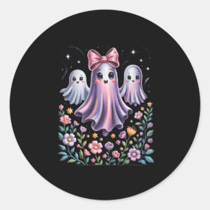 Iridescent Ghost Girly Halloween Classic Round Sticker