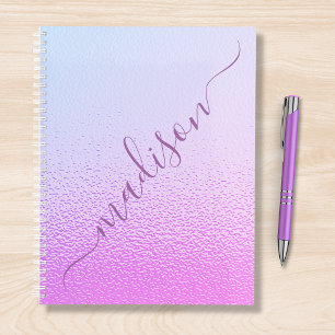 Iridescent Girly Pink Shimmer Personalised Name Planner
