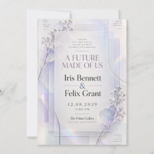 Iridescent Glass Baby's Breath Wedding Invitation