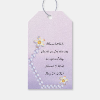 Iridescent Glass Floral Pearl Islamic Wedding Gift Tags