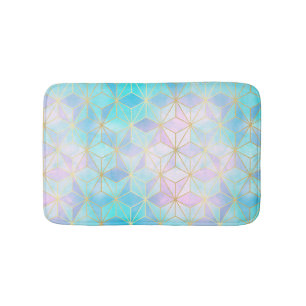 Iridescent Glass Geometric Pattern Bath Mat