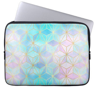 Iridescent Glass Geometric Pattern Laptop Sleeve