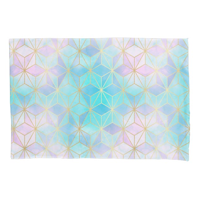 Iridescent Glass Geometric Pattern Pillowcase (Front)