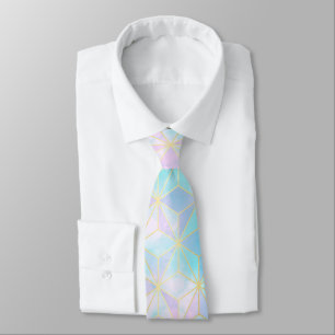Iridescent Glass Geometric Pattern Tie