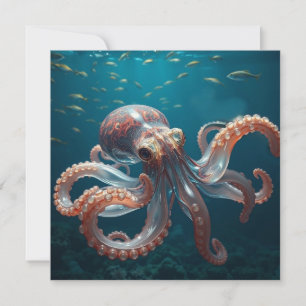 Iridescent Glass Octopus Art Deep Sea Fantasy