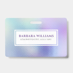 Iridescent glass purple and blue tones ID badge