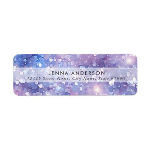 Iridescent Glitter Background Address Label Return Address Label