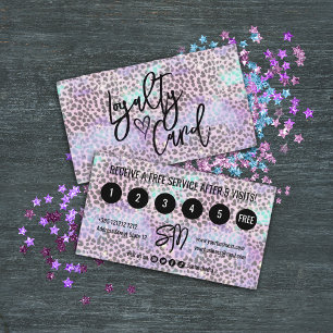 Iridescent Glitter Modern Girly Loyalty Card