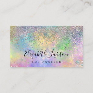 Iridescent Glitter Opal Background Business Card