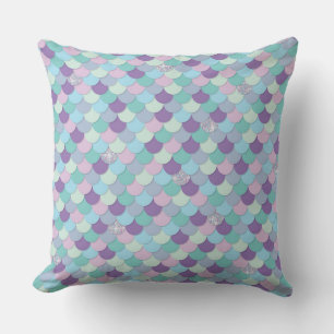 Iridescent Glitter Unicorn Mermaid Fish Scales Cushion