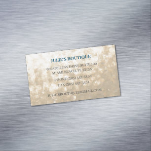 Iridescent Gold Blue Glittery clothing boutique Magnetic Business Card
